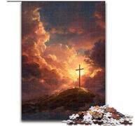 Puzzle "Croce al tramonto" da 1000 pezzi per adolescenti, gioco stimolante, ideale come regalo per tutta la famiglia (26x38cm)