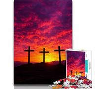 Puzzle Croce al Tramonto per Adolescenti Puzzle da 1000 Pezzi, Gioco per Famiglie Antistress Sfida Difficile Regali di Babbo Natale Segreto (50x75cm)