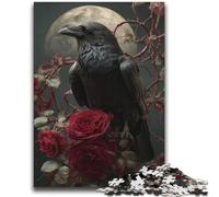 Puzzle Crow And Rose per adolescenti 2000 puzzle, giocattoli educativi per l'apprendimento, giochi per famiglie, regali e compleanni unici (70X100cm)