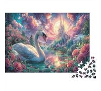 Puzzle Crowned Swan by Rose Castle 1000 Pezzi Wildlife - Giochi Educativi E Decorazione Casa, Divertente Sfida, Per Adulti 38x26cm/1000pcs