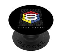 Puzzle Cube Speed Cubing Birthday Boy 8 Bambini PopSockets PopGrip Adesivo
