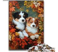 Puzzle "Cucciolo tra le foglie cadute" per adulti e adolescenti, giochi educativi, decorazioni per la casa, regalo di compleanno, regali, arte murale (70x100cm)