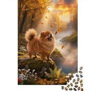 Puzzle Cute Dog 1000 Pezzi Per Bambini E Adulti, Allenamento Per La Mente,gioco Rilassante Puzzles Con Autumn Woods, Regalo Per Adulti E Ragazzi 52x38cm/1000pcs