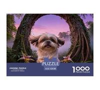 Puzzle Cute Puppy 1000 Pezzi Per Adulti, Allenamento Per La Mente,gioco Rilassante Rompicapo Con Big Tree Vines, Idea Regalo 52x38cm/1000pcs