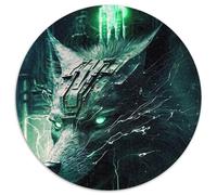 Puzzle Cyber Wolf da 1000 pezzi, puzzle rotondo da 1000 pezzi ideale per gli innamorati, perfetto come regalo di Natale, Capodanno e San Valentino (67,5x67,5cm)