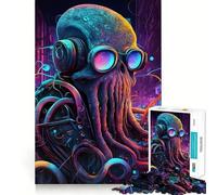 Puzzle Cyberpunk a forma di polpo da 1000 pezzi per adolescenti, gioco di logica e abilità, tempo libero, taglio preciso, (38x52cm)