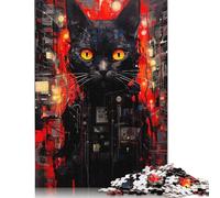 Puzzle Cyberpunk Abstract Cat da 520 pezzi per adulti. Interessanti giochi di puzzle per adulti e adolescenti, 520 pezzi (52x38 cm).