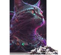 Puzzle Cyberpunk Cat da 520 pezzi, puzzle colorati, regali per uomini e bambini dai 12 anni in su, 520 pezzi (52x38 cm)