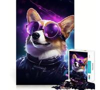 Puzzle Cyberpunk Corgi da 1000 pezzi per adolescenti, rompicapo, attività per la casa, taglio premium, articolo regalo di Babbo Natale 38x52cm