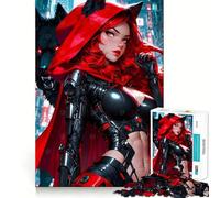 Puzzle Cyberpunk di Cappuccetto Rosso da 1000 pezzi per adolescenti, gioco di logica stimolante, momenti di serenità, bordi chiari, regalo creativo (38x26cm)