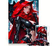 Puzzle Cyberpunk di Cappuccetto Rosso da 1000 pezzi per adolescenti, gioco di logica stimolante, momenti di serenità, bordi chiari, regalo creativo (38x26cm)