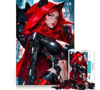 Puzzle Cyberpunk di Cappuccetto Rosso per adolescenti, 1000 pezzi, sfida mentale, divertimento rilassante, taglio preciso, regalo festivo (38x52cm)