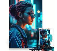 Puzzle Cyberpunk Neon Lofi da 1000 pezzi per adolescenti, gioco per allenare la mente, attività artistica da fare in famiglia, regalo creativo (38x52cm)