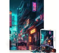 Puzzle Cyberpunk Neon Lofi da 1000 pezzi per adolescenti, rompicapo, divertimento, arte, assemblaggio, oggetto da collezione (50x75cm)