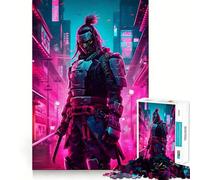 Puzzle cyberpunk samurai da 1000 pezzi per adulti, ideale per migliorare la memoria, alleviare l'ansia, assemblare e creare un'attività artistica (50x75cm)