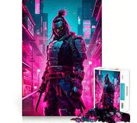 Puzzle cyberpunk samurai per adolescenti, 1000 pezzi, con grafica accattivante, divertente e rilassante, da appendere al muro (38x26cm)