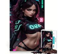Puzzle Cyberpunk Sexy per Adolescenti, 1000 Pezzi, Giocattolo Intelligente per il Tempo Libero, Taglio Preciso, Regalo Stagionale 38x26cm