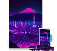Puzzle Cyberpunk Tokyo Monte Fuji 1000 pezzi per adulti Gioco stimolante per interni Taglio preciso Regalo perfetto 38x52cm