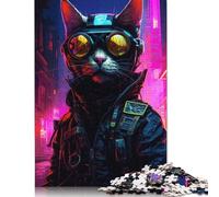 Puzzle Cyberpunk Worker Cat Paint da 520 pezzi, giocattolo Relax Challenge, puzzle difficili per donne e uomini, 520 pezzi (52x38 cm)