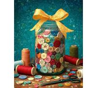 Puzzle da 100 Pezzi per Adulti, 40x28cm puzzle adulti 100 pezzi, Puzzles Difficili Rompicapo, Sfida Impossibile Divertente Per Famiglie, Idea Regalo Uomo e Donna, Tema:Barattolo di Bottoni