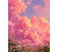 Puzzle da 100 Pezzi per Adulti, 40x28cm puzzle adulti 100 pezzi, Puzzles Difficili Rompicapo, Sfida Impossibile Divertente Per Famiglie, Idea Regalo Uomo e Donna, Tema:Nuvole Rosa