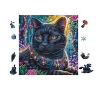 Puzzle Da 100 Pezzi Per Adulti Black Cat 28x28cm Montaggio Facile Per Principianti Ottimo Per Bambini Adolescenti Migliora Destrezza Manuale