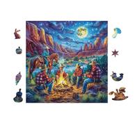Puzzle Da 100 Pezzi Per Adulti Campfire with Friends in Forest 28x28cm Idea Regalo Casa Nuova Decorazione Murale Elegante Per Casa Nuova Montaggio Facile Regalo