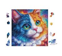 Puzzle Da 100 Pezzi Per Adulti Cat with Rainbow Fur 28x28cm Alto Livello Di Difficoltà Per Giocatori Avanzati Ottimo Per Allenamento Competenze Sfida Te Stesso