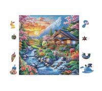 Puzzle Da 100 Pezzi Per Adulti Cottage by The Stream 28x28cm Adatto Ai Bambini Ottimo Per Interazione Genitori-Figli Migliora Concentrazione Dei Bambini
