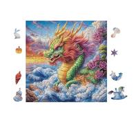 Puzzle Da 100 Pezzi Per Adulti Dragon with Rainbow Wings 28x28cm Regalo Del Ringraziamento Perfetto Per Tempo in Famiglia Migliora Concentrazione Pazienza