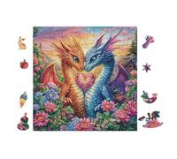 Puzzle Da 100 Pezzi Per Adulti Dragons with Rainbow Wings 28x28cm Adatto Ai Bambini Ottimo Per Interazione Genitori-Figli Migliora Concentrazione Dei Bambini