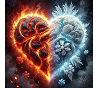 Puzzle da 100 pezzi per Adulti e Bambini, puzzle Impossibili 100 pezzi, Jigsaw puzzles adulti E famiglie, Gioco Impegnativi, Regalo per Amore e Amico(35x35cm,Cuore di ghiaccio di fuoco)