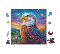 Puzzle Da 100 Pezzi Per Adulti Eagle with Rainbow 28x28cm Ecologico Sicuro Non Tossico Perfetto Per Uso Familiare Adatto A Tutte Le Età Giochi Educativi