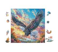 Puzzle Da 100 Pezzi Per Adulti Eagle with Rainbow 28x28cm Motivo Artistico Ideale Per Amanti Dell'Arte Decorazione Murale Opera D'Arte Collezionabile