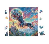 Puzzle Da 100 Pezzi Per Adulti Eagle with Rainbow 28x28cm Puzzle Di Arteterapia Ottimo Per Salute Mentale Antistress Regolazione Emotiva Giochi Educativi