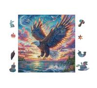 Puzzle Da 100 Pezzi Per Adulti Eagle with Rainbow Wings 28x28cm Livello Esperto Per Giocatori Avanzati Divertimento Stimolante Ottimo Per Appassionati Di Puzzle