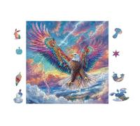 Puzzle Da 100 Pezzi Per Adulti Eagle with Rainbow Wings 28x28cm Puzzle Collezionabile Per Hobbyisti Qualità Premium Durevole Stampa Vivida Non Sbiadita Regalo