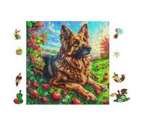 Puzzle Da 100 Pezzi Per Adulti German Shepherd 28x28cm Puzzle Di Arteterapia Ottimo Per Salute Mentale Antistress Regolazione Emotiva Giochi Educativi