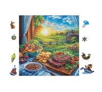 Puzzle Da 100 Pezzi Per Adulti Kitchen with Fruit And Flowers 28x28cm Alto Livello Di Difficoltà Per Giocatori Avanzati Ottimo Per Allenamento Competenze Sfida Te Stesso