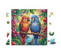 Puzzle Da 100 Pezzi Per Adulti Macaw Parrot Pair 28x28cm Adatto Ai Bambini Ottimo Per Interazione Genitori-Figli Migliora Concentrazione Dei Bambini