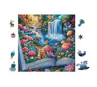 Puzzle Da 100 Pezzi Per Adulti Magic Book Waterfall 28x28cm Durevole Riutilizzabile Regalo Di Compleanno Perfetto Per Amanti Del Puzzle Famiglia Amici