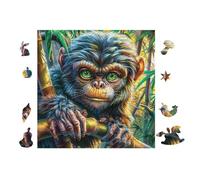 Puzzle Da 100 Pezzi Per Adulti Monkey in Flower Forest 28x28cm Durevole Riutilizzabile Regalo Di Compleanno Perfetto Per Amanti Del Puzzle Famiglia Amici