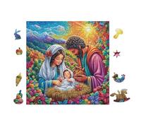 Puzzle Da 100 Pezzi Per Adulti Nativity Scene 28x28cm Adatto Ai Bambini Ottimo Per Interazione Genitori-Figli Migliora Concentrazione Dei Bambini