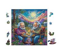 Puzzle Da 100 Pezzi Per Adulti Old Men Drinking 28x28cm Motivo Artistico Ideale Per Amanti Dell'Arte Decorazione Murale Opera D'Arte Collezionabile