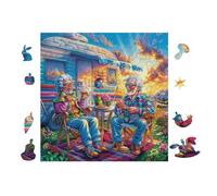Puzzle Da 100 Pezzi Per Adulti Old Men Drinking 28x28cm Puzzle Collezionabile Per Hobbyisti Qualità Premium Durevole Stampa Vivida Non Sbiadita Regalo