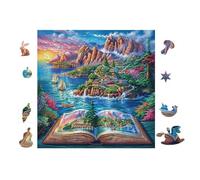 Puzzle Da 100 Pezzi Per Adulti Open Book with Mountain View 28x28cm Regalo Del Ringraziamento Perfetto Per Tempo in Famiglia Migliora Concentrazione Pazienza