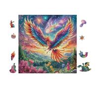Puzzle Da 100 Pezzi Per Adulti Phoenix with Rainbow Wings 28x28cm Livello Esperto Per Giocatori Avanzati Divertimento Stimolante Ottimo Per Appassionati Di Puzzle