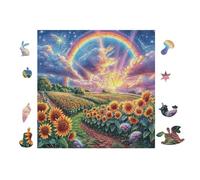 Puzzle Da 100 Pezzi Per Adulti Rainbow And Sunflower Valley 28x28cm Puzzle Universale Per Tutte Le Occasioni Regalo Perfetto Decorazione Casa Divertimento Familiare