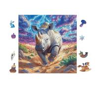 Puzzle Da 100 Pezzi Per Adulti Rhino 28x28cm Regalo Di Pensionamento Per Anziani Ottimo Per Salute Cerebrale Allenamento Della Memoria