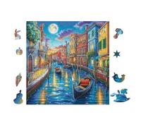 Puzzle Da 100 Pezzi Per Adulti Venice Canals at Night 28x28cm Puzzle Di Arteterapia Ottimo Per Salute Mentale Antistress Regolazione Emotiva Giochi Educativi